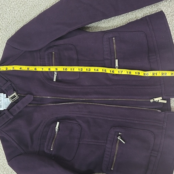 W By Worth Purple Motorcycle Jacket Size 10 - Picture 6 of 12